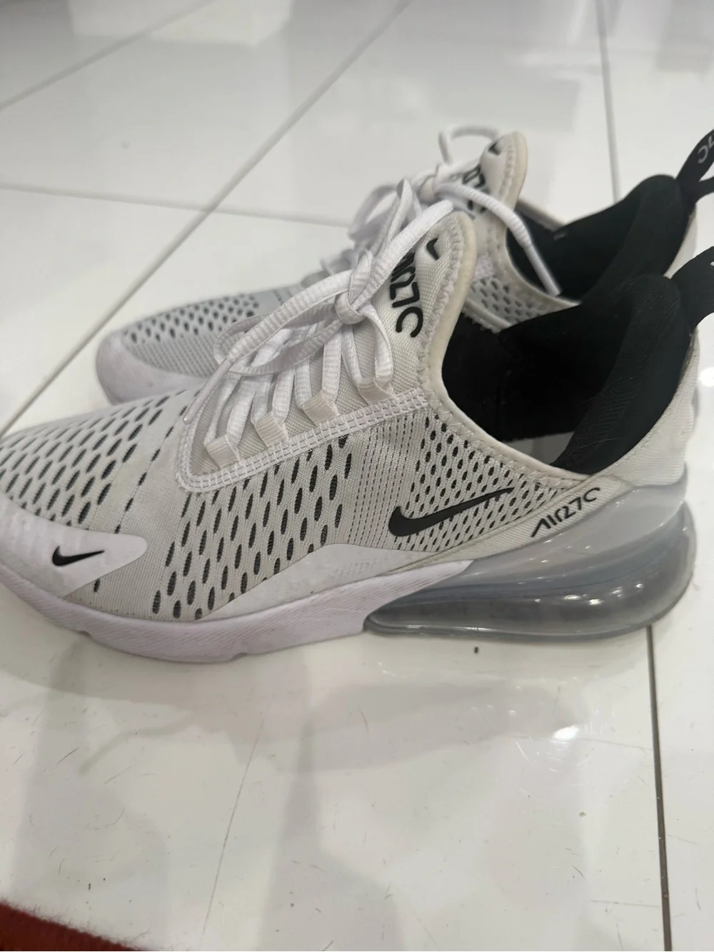Nike Air Max 270 Women's Athletic Sneakers in White and Black